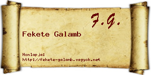 Fekete Galamb névjegykártya